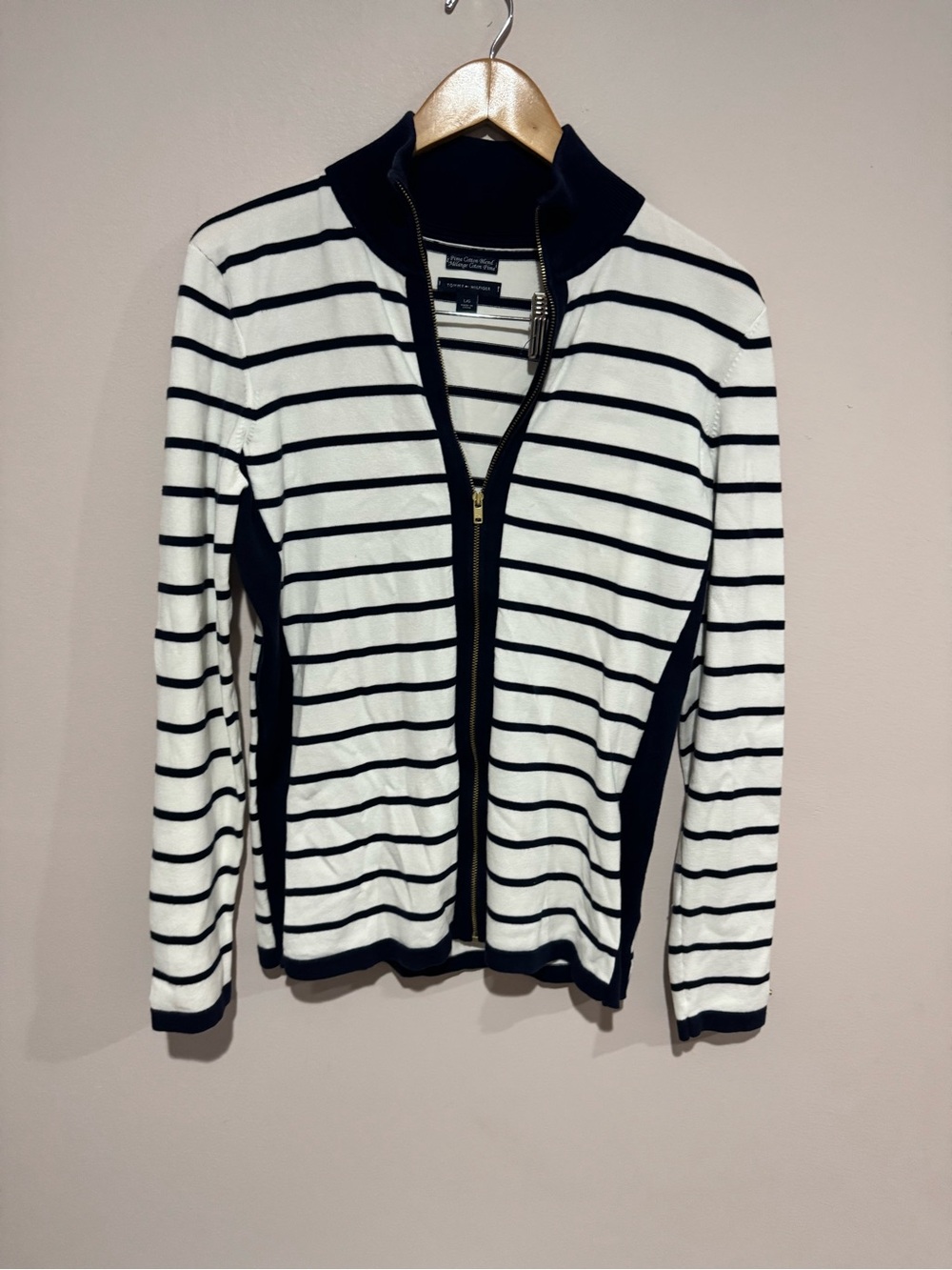 Tommy Hilfiger Stripped Zip Up Sz Large